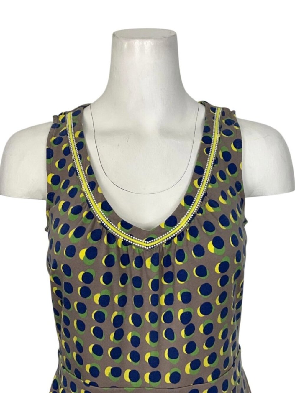 Boden Driftwood Sienna Jersey Tank Dress 8R Polka Dot - Picture 8 of 13